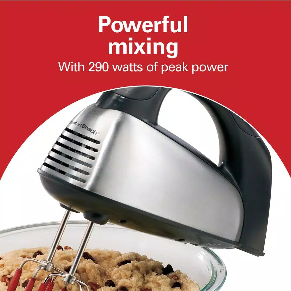 Hamilton Beach SoftScrape 6-Speed Stainless Steel Hand Mixer With Snap-On Case - Image 9