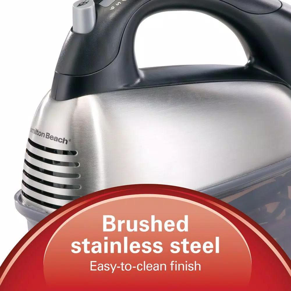 Hamilton Beach SoftScrape 6-Speed Stainless Steel Hand Mixer With Snap-On Case - Image 8