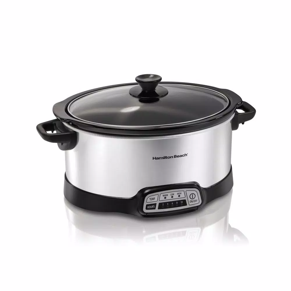 Hamilton Beach 7 Qt. Programmable Stainless Steel Slow Cooker With Built-In Timer And Temperature Settings