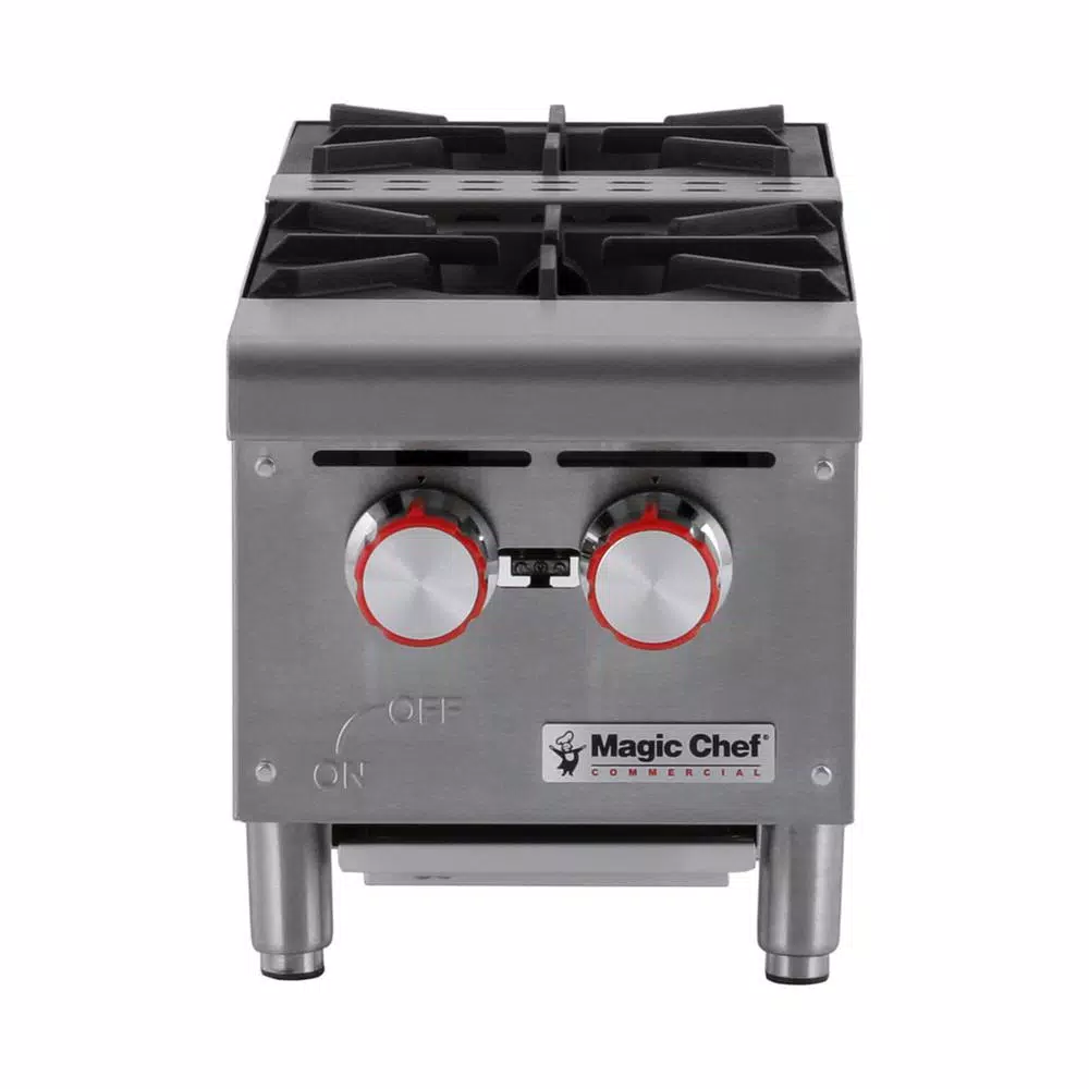 Magic Chef 12 In. W Commercial Natural Gas Countertop Hot Plate In Stainless Steel