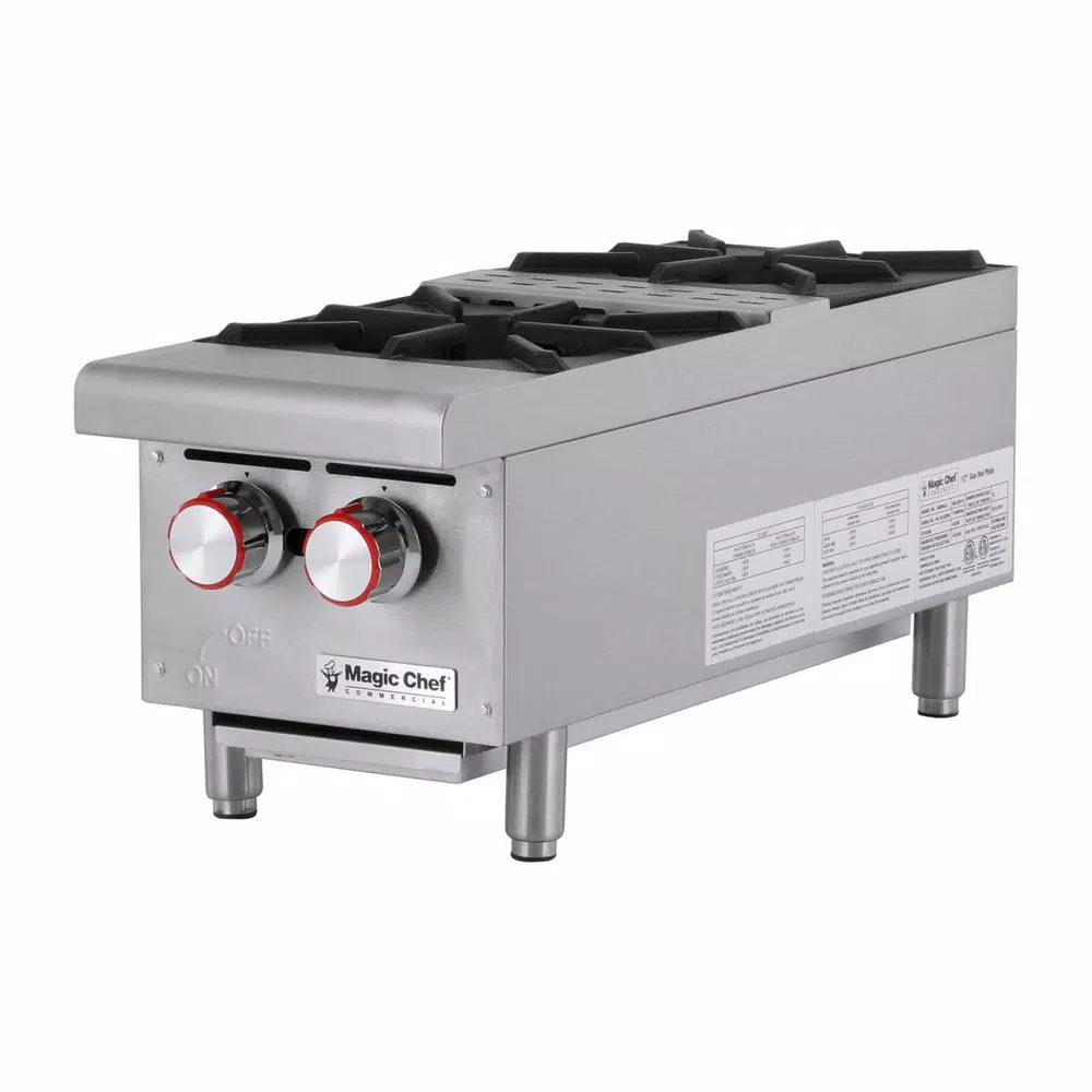 Magic Chef 12 In. W Commercial Natural Gas Countertop Hot Plate In Stainless Steel - Image 2