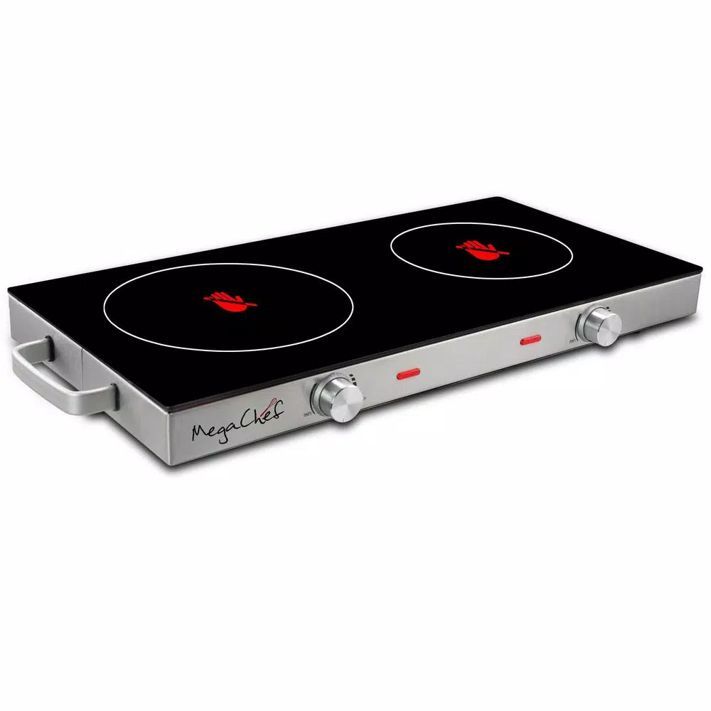 MegaChef 2-Burner 6 In. Stainless Steel Infrared Countertop Hot Plate