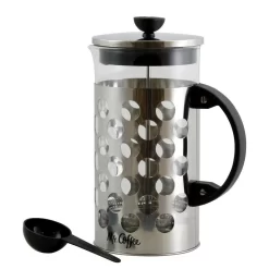 Mr. Coffee Polka Dot Brew 4-Cup Silver Coffee Press With Scoop