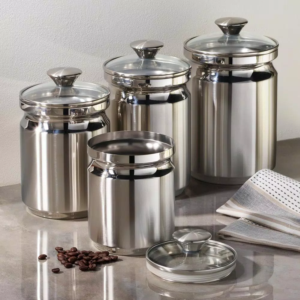 Tramontina Gourmet 4-Piece Stainless Steel Covered Canister Set - Image 4