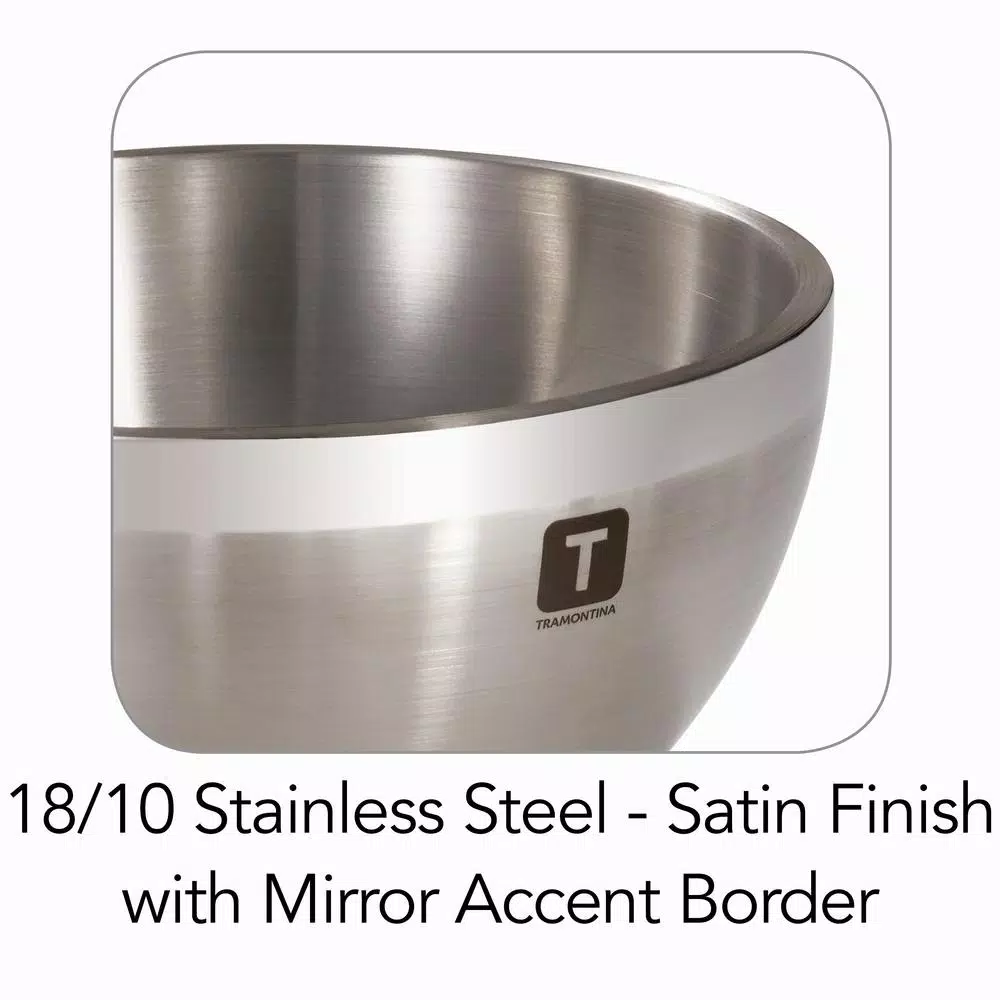 Tramontina Gourmet 3 Qt. Double Wall Stainless Steel Mixing Bowl - Image 3