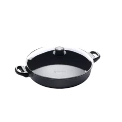 Swiss Diamond Classic Series 4.8 Qt. Cast Aluminum Nonstick Saute Pan In Gray With Glass Lid