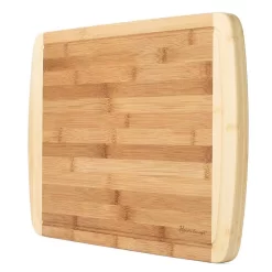 Heim Concept 18 In. X 12 In. X 1 In. Organic Bamboo Serving Tray With Drip Groove