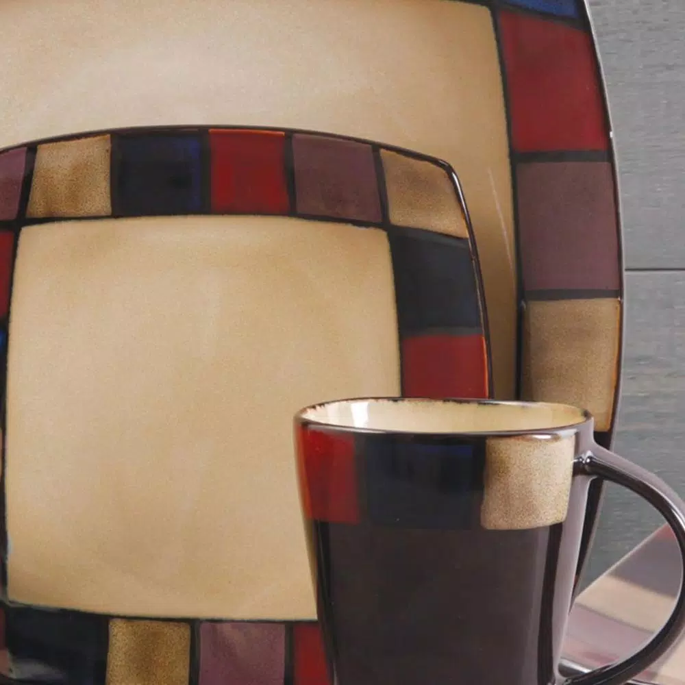 GIBSON Elite Soho Lounge 16-Piece Contemporary Taupe Stoneware Dinnerware Set (Service For 4) - Image 3