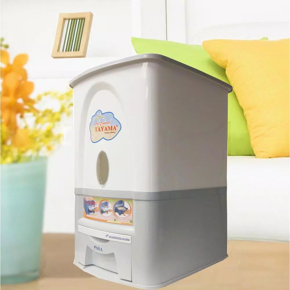 Tayama Rice Dispenser 55 Lbs. Capacity In White - Image 2