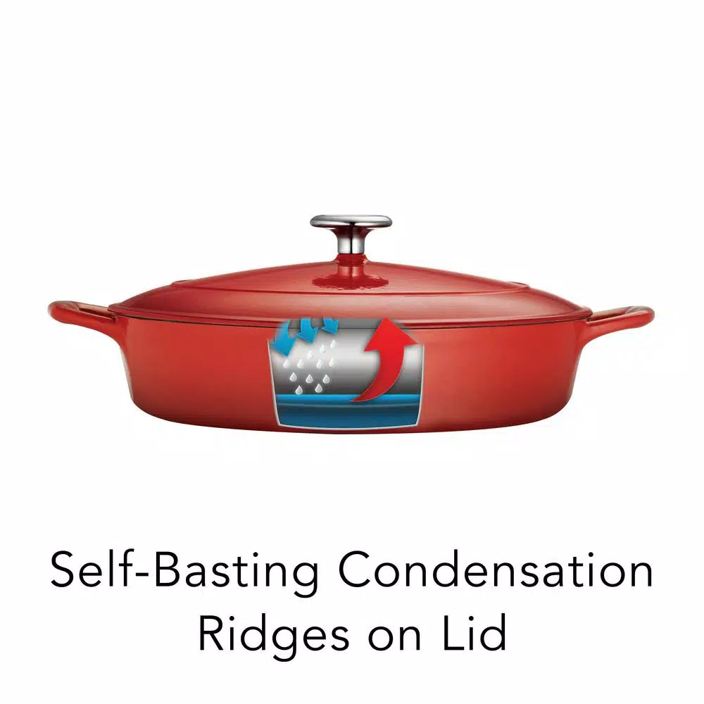 Tramontina Gourmet 4 Qt. Cast Iron Braising Pan - Image 7