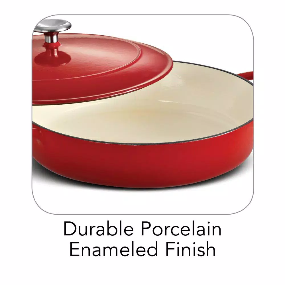 Tramontina Gourmet 4 Qt. Cast Iron Braising Pan - Image 5