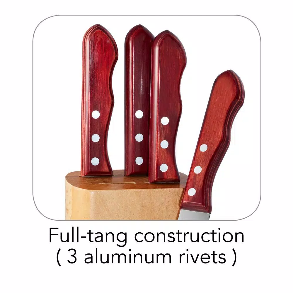 Tramontina Porterhouse 5-Piece Steak Knife Set With Hardwood Counter Block - Image 4