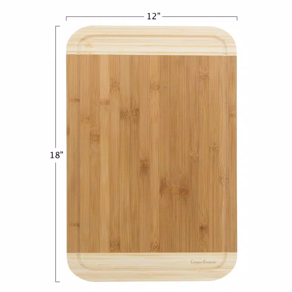 Classic Cuisine Wooden 2-Tone Cutting Board - Image 3