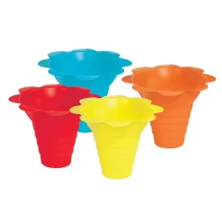 Paragon 4 Oz. Multicolor Flower Drip Tray Snow Cone Cups