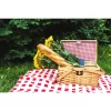 Vintiquewise 12.5 In. X 7.5 In. X 7.5 In. Picnic Basket Gingham Lined With Folding Handles