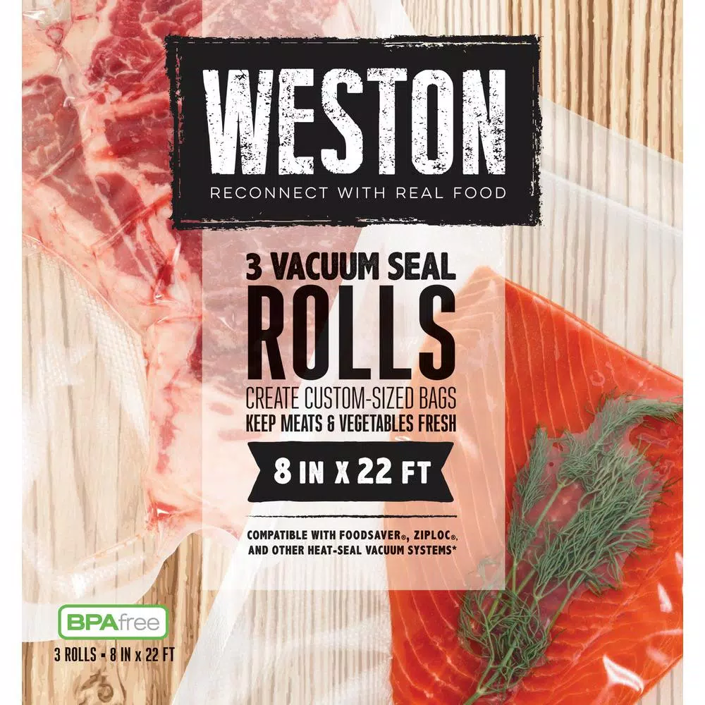 Weston 8 In. X 22 Ft. Vacuum Sealer Bag Rolls (3 Pack) - Image 2