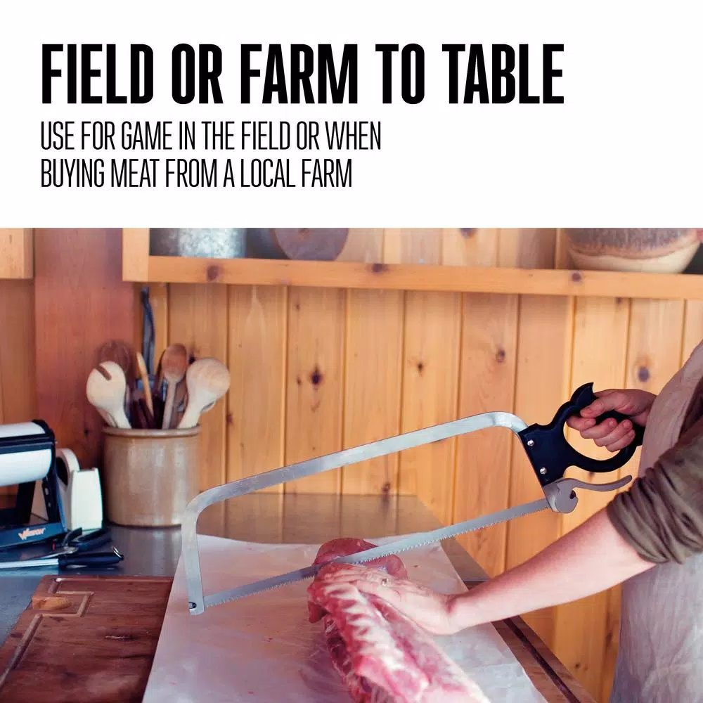 Weston 25 In. Stainless Steel Butcher Meat Saw - Image 3