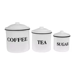 3R Studios 3-Piece Metal Canister Set With Labels