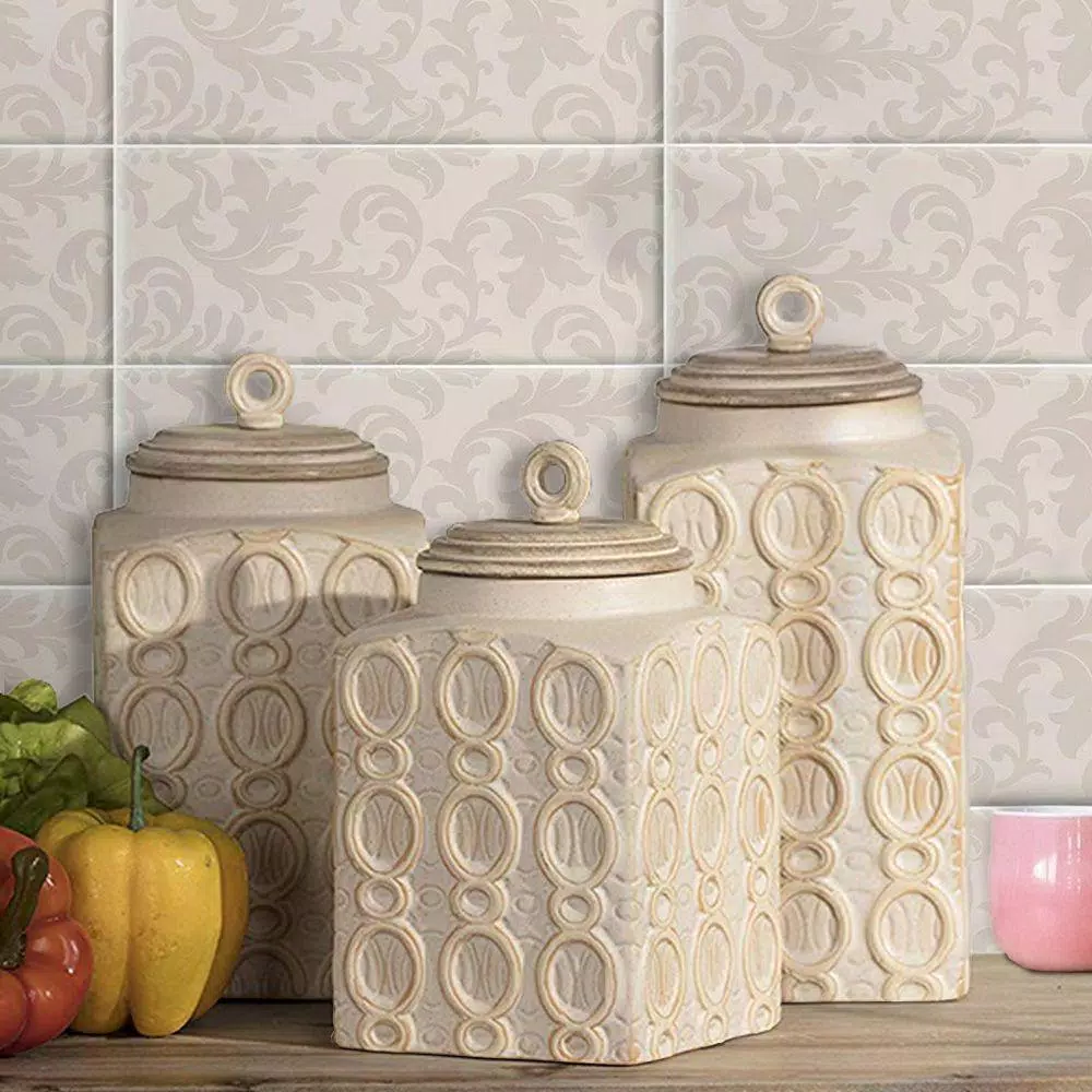 Benjara Dreanna 3-Piece White Ceramic Canisters - Image 7