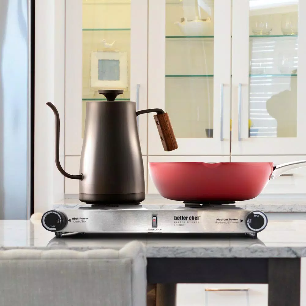 Better Chef 2-Burner Stainless Steel 9 In. Dual Electric Burner Cooktop - Image 3