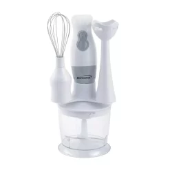 Brentwood Appliances 2-Speed White Hand Mixer Blender And Food Processor With Balloon Whisk