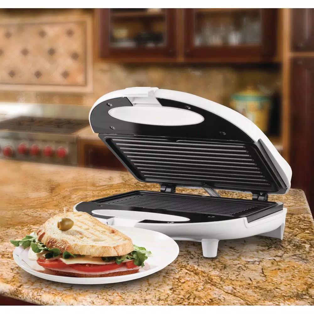 Brentwood Appliances White Nonstick Panini Press And Sandwich Maker - Image 6