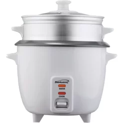 Brentwood Appliances 5-Cup White Rice Cooker With Food Steamer