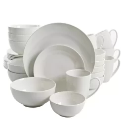 Gibson Home Ogalla 30-Piece Casual White Porcelain Dinnerware Set (Service For 6)