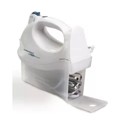 Hamilton Beach 6-Speed White Hand Mixer With Snap On Case