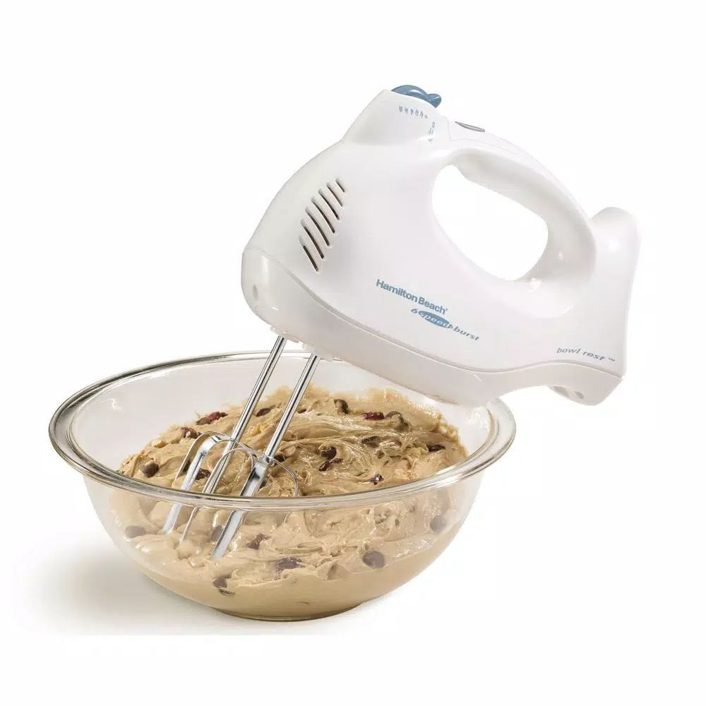 Hamilton Beach 6-Speed White Hand Mixer With Snap On Case - Image 2