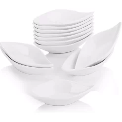 MALACASA 4.75-Inch Porcelain White Ramekins Set For Souffle Dishes (Set Of 12)