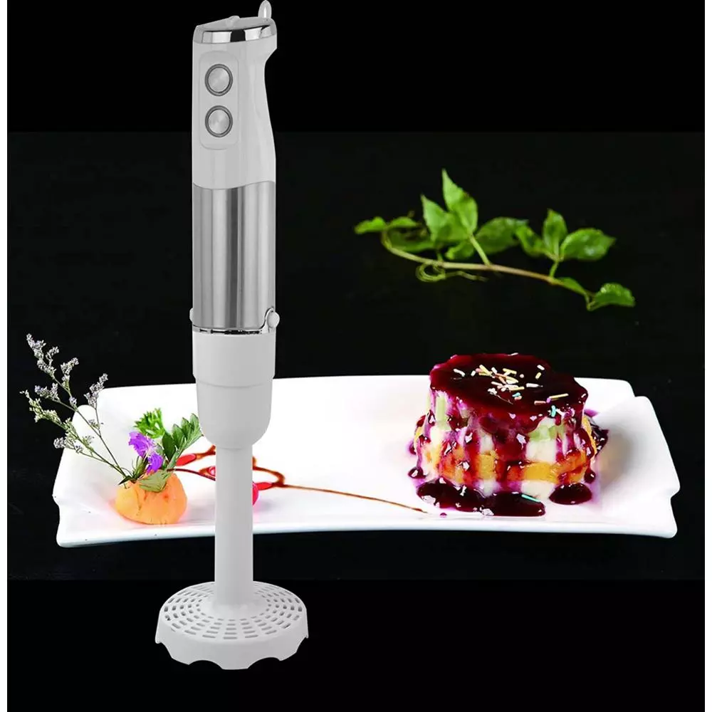 Ovente 6-Speed Hand Blender Potato Masher Attachment, White - Image 4