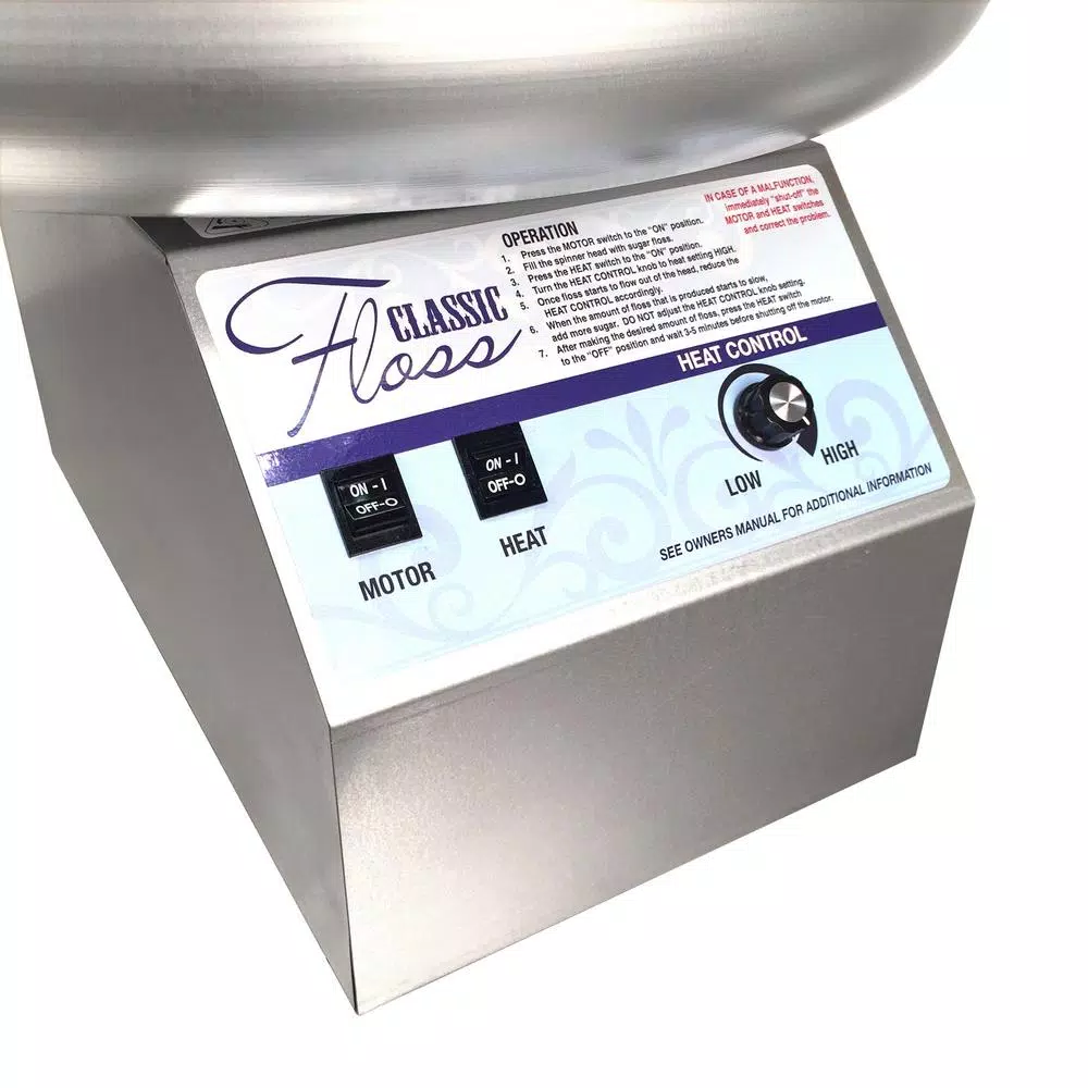 Paragon Classic White Stainless Steel Cotton Candy Machine - Image 2